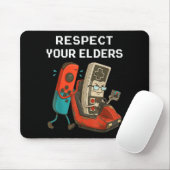 Respect Your Elders Retro Gaming Funny Gamer Contr Muismat (Met muis)