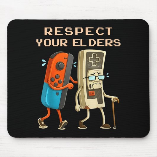 Respect Your Elders Retro Gaming Funny Gamer Contr Muismat (Voorkant)