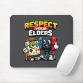 Respect Your Elders Retro Gaming Funny Gamer Contr Muismat (Met muis)