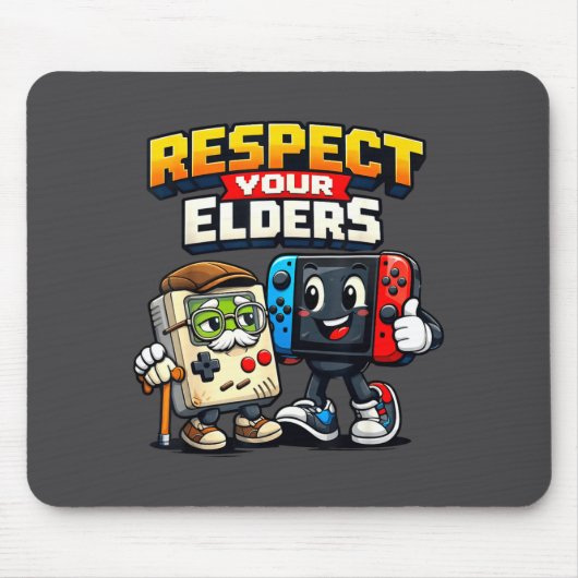 Respect Your Elders Retro Gaming Funny Gamer Contr Muismat (Voorkant)