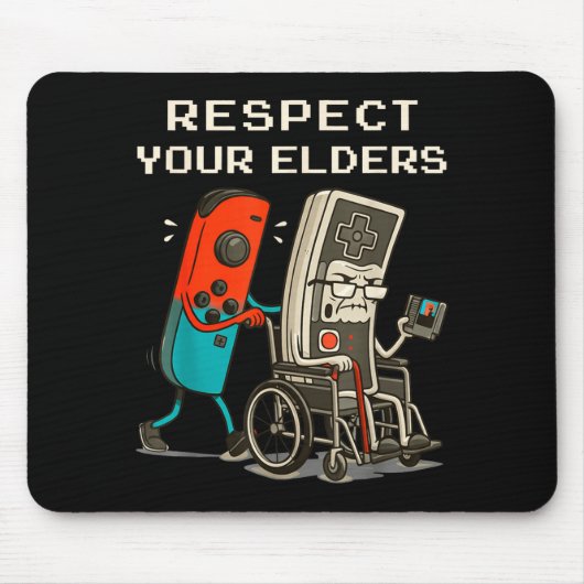 Respect Your Elders Retro Gaming Funny Gamer Contr Muismat (Voorkant)