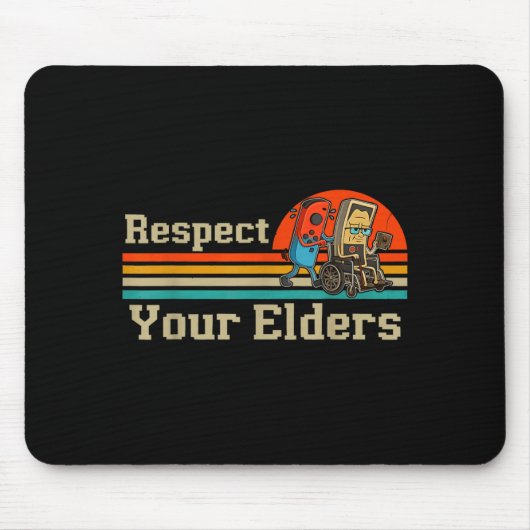 Respect Your Elders Retro Gaming Funny Gamer Contr Muismat (Voorkant)