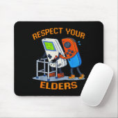 Respect Your Elders Retro Gaming Funny Gamer Contr Muismat (Met muis)