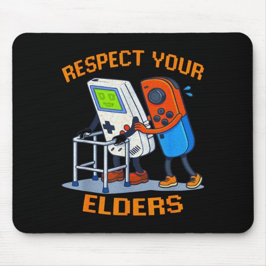 Respect Your Elders Retro Gaming Funny Gamer Contr Muismat (Voorkant)