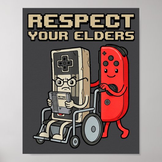 Respect Your Elders Retro Gaming Funny Gamer Contr Poster (Voorkant)