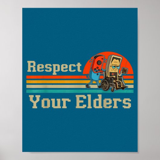 Respect Your Elders Retro Gaming Funny Gamer Contr Poster (Voorkant)