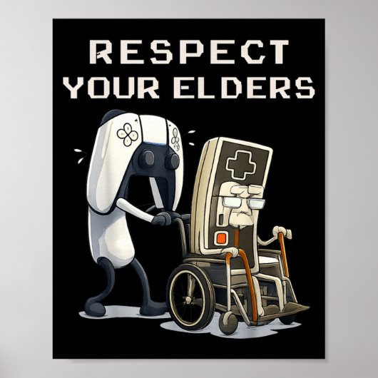 Respect Your Elders Retro Gaming Funny Gamer Contr Poster (Voorkant)