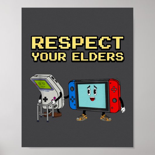 Respect Your Elders Retro Gaming Funny Gamer Contr Poster (Voorkant)
