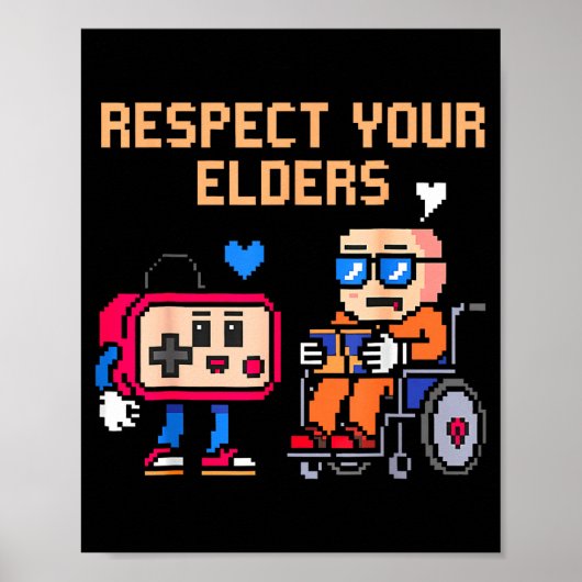 Respect Your Elders Retro Gaming Funny Gamer Contr Poster (Voorkant)