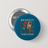 Respect Your Elders Retro Gaming Funny Gamer Contr Ronde Button 5,7 Cm (Voorkant /achterkant)