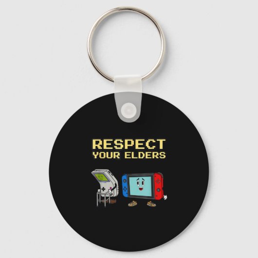Respect Your Elders Retro Gaming Funny Gamer Contr Sleutelhanger (Voorkant)