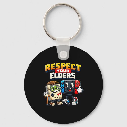 Respect Your Elders Retro Gaming Funny Gamer Contr Sleutelhanger (Voorkant)