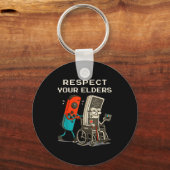 Respect Your Elders Retro Gaming Funny Gamer Contr Sleutelhanger (Voorkant)