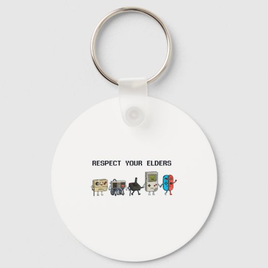 Respect Your Elders Retro Gaming Funny Gamer Contr Sleutelhanger (Voorkant)