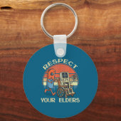 Respect Your Elders Retro Gaming Funny Gamer Contr Sleutelhanger (Voorkant)