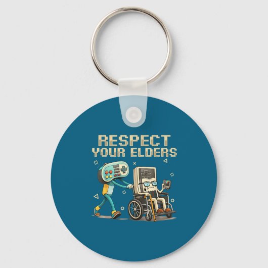Respect Your Elders Retro Gaming Funny Gamer Contr Sleutelhanger (Voorkant)
