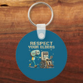 Respect Your Elders Retro Gaming Funny Gamer Contr Sleutelhanger (Voorkant)