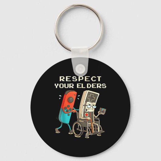 Respect Your Elders Retro Gaming Funny Gamer Contr Sleutelhanger (Voorkant)