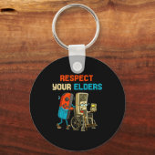 Respect Your Elders Retro Gaming Funny Gamer Contr Sleutelhanger (Voorkant)