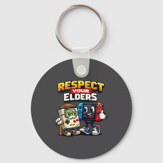 Respect Your Elders Retro Gaming Funny Gamer Contr Sleutelhanger (Voorkant)