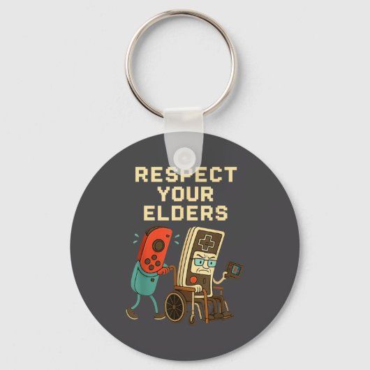 Respect Your Elders Retro Gaming Funny Gamer Contr Sleutelhanger (Voorkant)