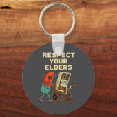 Respect Your Elders Retro Gaming Funny Gamer Contr Sleutelhanger (Voorkant)