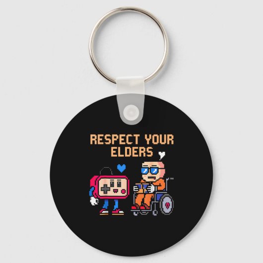 Respect Your Elders Retro Gaming Funny Gamer Contr Sleutelhanger (Voorkant)