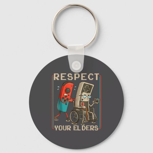 Respect Your Elders Retro Gaming Funny Gamer Contr Sleutelhanger (Voorkant)