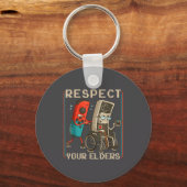Respect Your Elders Retro Gaming Funny Gamer Contr Sleutelhanger (Voorkant)