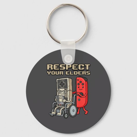 Respect Your Elders Retro Gaming Funny Gamer Contr Sleutelhanger (Voorkant)