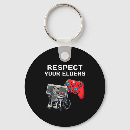Respect Your Elders Retro Gaming Funny Gamer Contr Sleutelhanger (Voorkant)