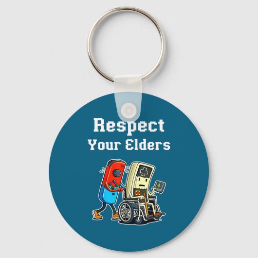 Respect Your Elders Retro Gaming Funny Gamer Contr Sleutelhanger (Voorkant)