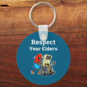 Respect Your Elders Retro Gaming Funny Gamer Contr Sleutelhanger (Voorkant)