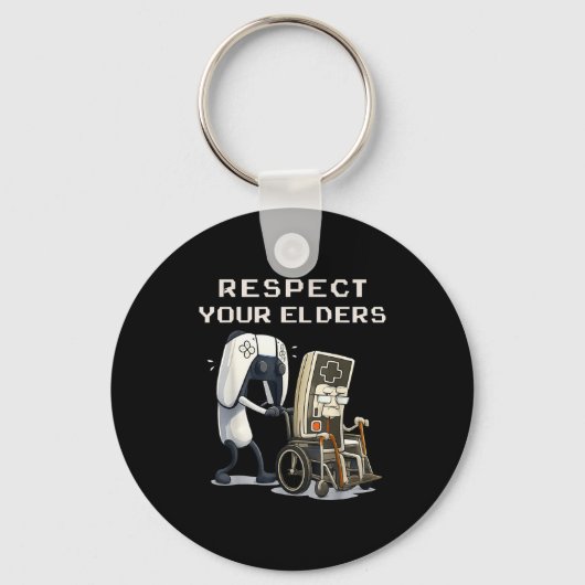 Respect Your Elders Retro Gaming Funny Gamer Contr Sleutelhanger (Voorkant)