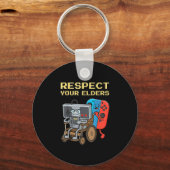 Respect Your Elders Retro Gaming Funny Gamer Contr Sleutelhanger (Voorkant)