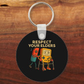 Respect Your Elders Retro Gaming Funny Gamer Contr Sleutelhanger (Voorkant)