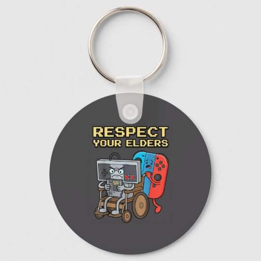 Respect Your Elders Retro Gaming Funny Gamer Contr Sleutelhanger (Voorkant)