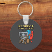 Respect Your Elders Retro Gaming Funny Gamer Contr Sleutelhanger (Voorkant)