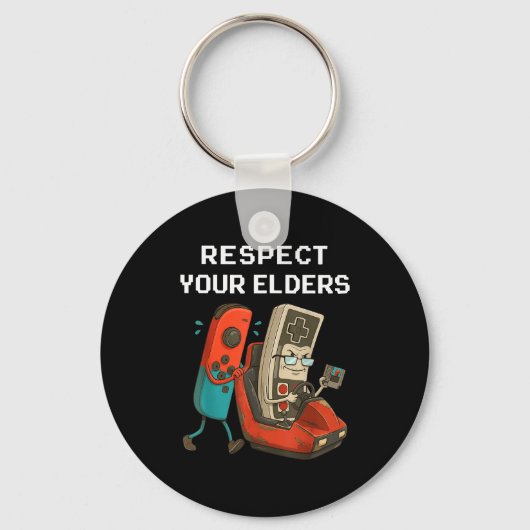 Respect Your Elders Retro Gaming Funny Gamer Contr Sleutelhanger (Voorkant)