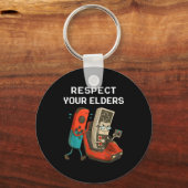 Respect Your Elders Retro Gaming Funny Gamer Contr Sleutelhanger (Voorkant)