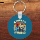 Respect Your Elders Retro Gaming Funny Gamer Contr Sleutelhanger (Voorkant)