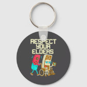 Respect Your Elders Retro Gaming Funny Gamer Contr Sleutelhanger (Voorkant)