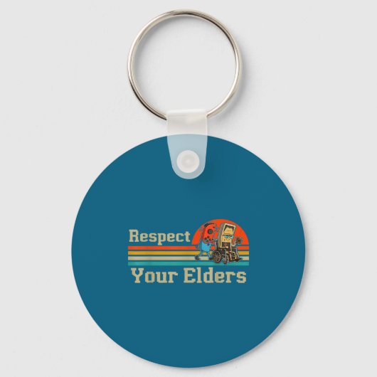 Respect Your Elders Retro Gaming Funny Gamer Contr Sleutelhanger (Voorkant)