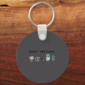 Respect Your Elders Retro Gaming Funny Gamer Contr Sleutelhanger (Voorkant)