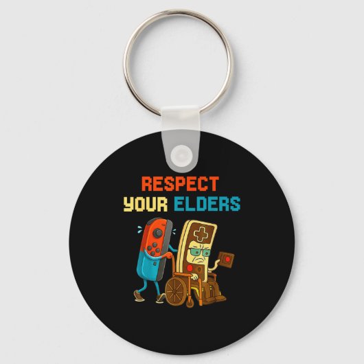 Respect Your Elders Retro Gaming Funny Gamer Contr Sleutelhanger (Voorkant)