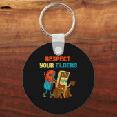 Respect Your Elders Retro Gaming Funny Gamer Contr Sleutelhanger (Voorkant)