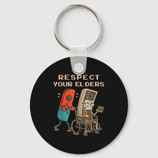 Respect Your Elders Retro Gaming Funny Gamer Contr Sleutelhanger (Voorkant)