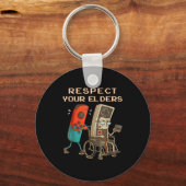Respect Your Elders Retro Gaming Funny Gamer Contr Sleutelhanger (Voorkant)
