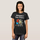 Respect Your Elders Retro Gaming Funny Gamer Contr T-shirt (Voorkant volledig)
