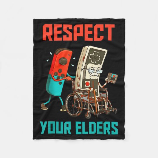 Respect Your Elders Retro Gaming Video Gamer 80s B Fleece Deken (Voorkant)
